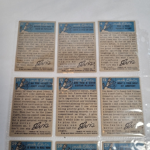 Lot of 16 Elvis Presley 1956 Bubbles Inc. Trading Cards Ungraded EUC - Picture 7 of 13